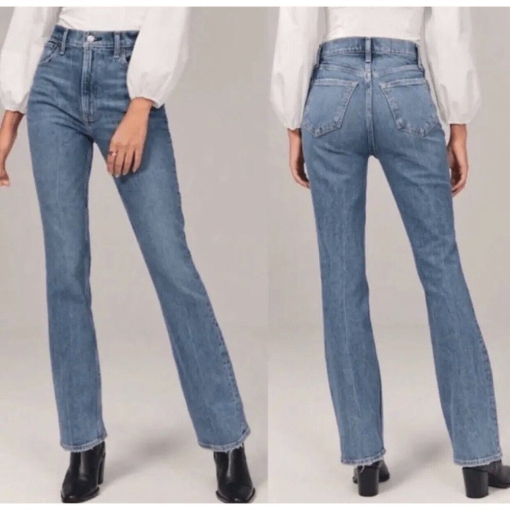 Abercrobie & Fitch The '70s Vintage Flare Ultra High Rise Jeans Size 28 6R Blue